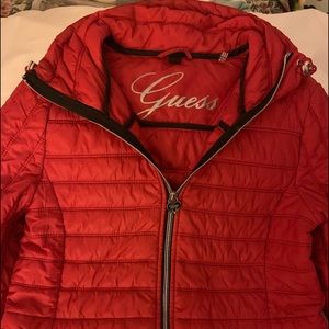 Guess packable red jacket
